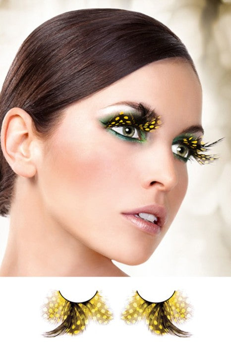 Yellow Feather Eyelashes