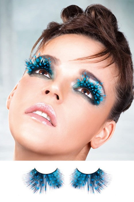 Blue Feather Eyelashes