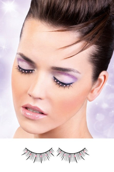 Black - Baby Pink Rhinestone Eyelashes